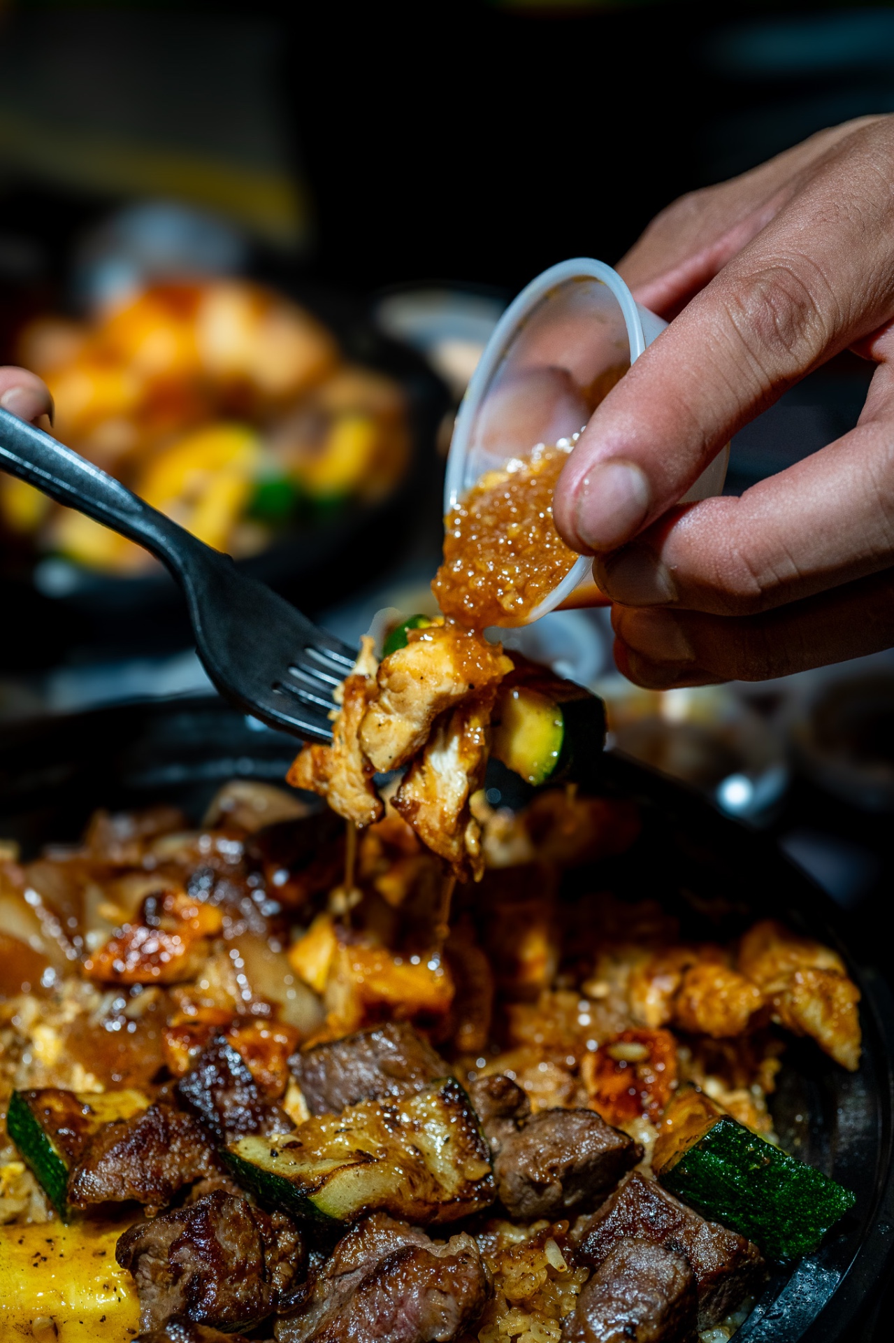 H-Town Hibachi sauce close-up